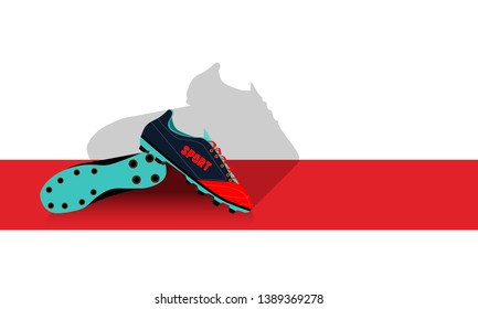 Footbal boots. Soccer boots. Active Sports. Vector illustration.