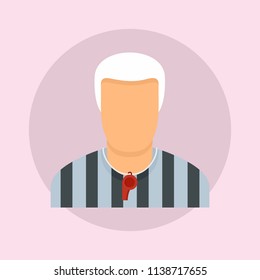 Footbal referee background. Flat illustration of footbal referee vector background for web design