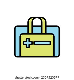Footbal Suitcase Icon Vector Illustrator