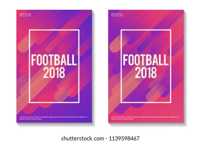 Football 2018 Colorful Background For Poster. Vector Colorful Poster Set Geometric Background In Eps 10.