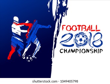 football 2018 Vector illustration, sports background in the style of grunge for invitations, booklet, flyer, cards