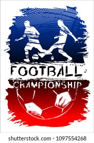 football 2018 Vector illustration, sports background in the style of grunge for invitations, booklet, flyer, cards