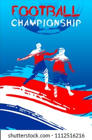 football 2018 Vector illustration, sports background in the style of grunge for invitations, booklet, flyer, cards