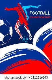 football 2018 Vector illustration, sports background in the style of grunge for invitations, booklet, flyer, cards