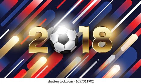 Football 2018 World Championship Background Soccer. Realistic Isolated Vector Ball.