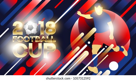 Football 2018 World Championship Background Soccer. Realistic Isolated Vector Ball.