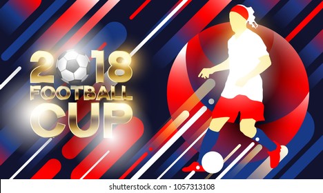 Football 2018 World Championship Background Soccer. Realistic Isolated Vector Ball.
