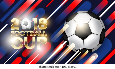 Football 2018 World Championship Background Soccer. Realistic Isolated Vector Ball.