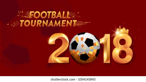 football 2018 world championship cup background soccer with modern abstractions and patterns on the background. realistic isolated vector ball