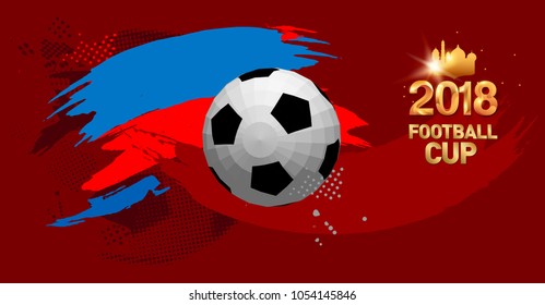 football 2018 world championship cup background soccer with modern abstractions and patterns on the background. realistic isolated vector ball