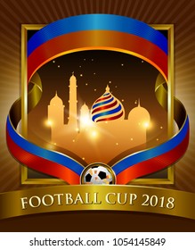 football 2018 world championship cup background soccer with modern abstractions and patterns on the background. realistic isolated vector ball