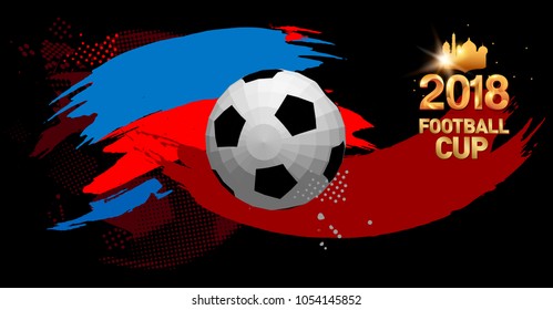 football 2018 world championship cup background soccer with modern abstractions and patterns on the background. realistic isolated vector ball