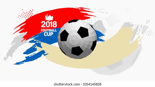 football 2018 world championship cup background soccer with modern abstractions and patterns on the background. realistic isolated vector ball