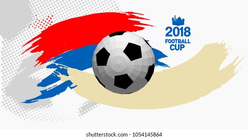 football 2018 world championship cup background soccer with modern abstractions and patterns on the background. realistic isolated vector ball