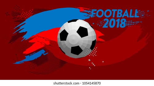 football 2018 world championship cup background soccer with modern abstractions and patterns on the background. realistic isolated vector ball