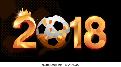 football 2018 world championship cup background soccer with modern abstractions and patterns on the background. realistic isolated vector ball