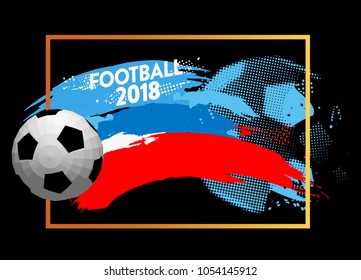 football 2018 world championship cup background soccer with modern abstractions and patterns on the background. realistic isolated vector ball