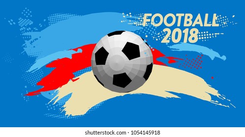 football 2018 world championship cup background soccer with modern abstractions and patterns on the background. realistic isolated vector ball