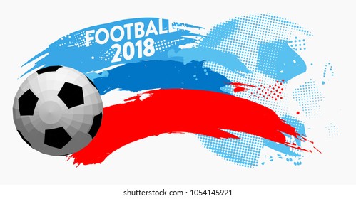 football 2018 world championship cup background soccer with modern abstractions and patterns on the background. realistic isolated vector ball