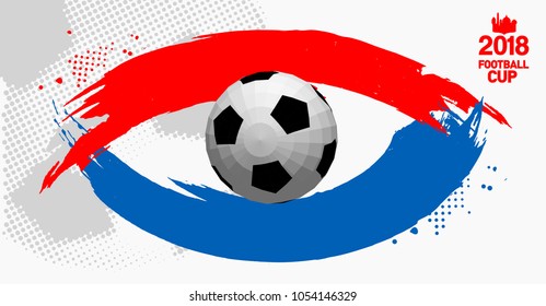 football 2018 world championship cup background soccer with modern abstractions and patterns on the background. realistic isolated vector ball