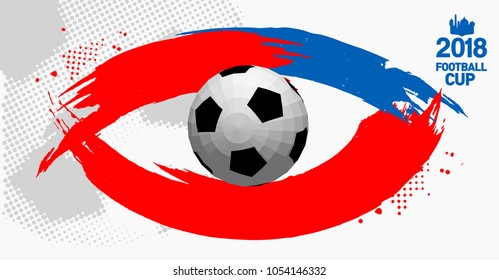 football 2018 world championship cup background soccer with modern abstractions and patterns on the background. realistic isolated vector ball