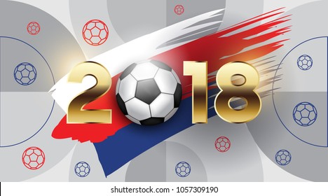 Football 2018 World Championship Cup Background Soccer With Modern Abstractions. Realistic Isolated Vector Ball.