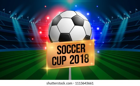 Football 2018 World Championship with stadium background