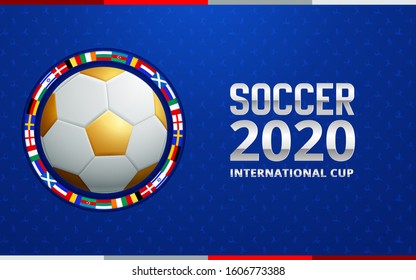 football 2020 world championship cup background soccer. Vector illustration