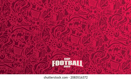 football 2022. ball graphic design vector illustration. Qatar stylish background gradient - Shutterstock ID 2083516372