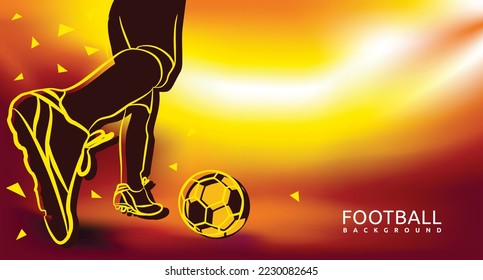 Football abstract background vector design. silhouettes and line drawings of players carrying the ball onto the court. for posters, banner flyers and others