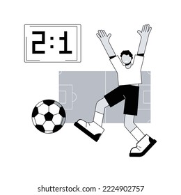 Football abstract concept vector illustration. Soccer team, tournament, football club fan, sports equipment, world championship betting, watching live, premiere league cup abstract metaphor.