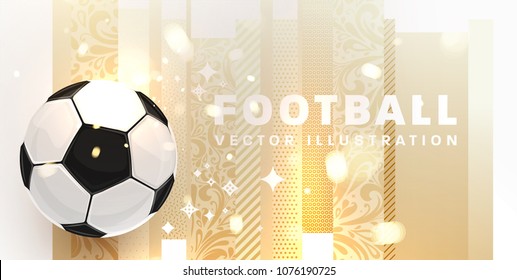 Football abstract design template for soccer covers, sport placards, posters and flyers with ball, trendy geometric elements and patterns. Vector illustration. - Shutterstock ID 1076190725