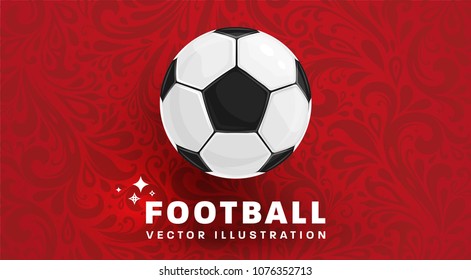 Football abstract design template for soccer covers, sport placards, posters and flyers with ball, trendy geometric elements and patterns. Vector illustration.