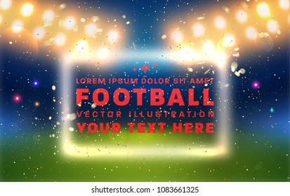Football abstract design template for soccer covers, sport placards, posters and flyers with ball, trendy geometric elements and patterns. Vector illustration.