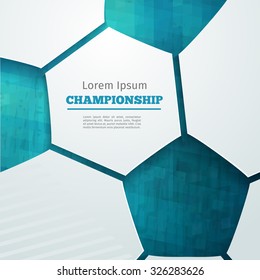 Football abstract geometric background with polygons. Soccer label design. Info graphics composition with geometric shapes. Vector illustration for sport presentation