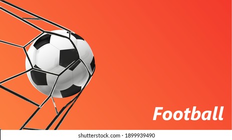 Football abstract template for soccer covers, sports posters, placards and flyers with ball. Vector illustration.