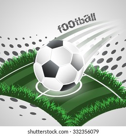 Football abstract vector background with ball and playground.