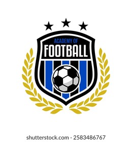 Football Academy Logo Badge isolated in white background. Sports Team