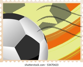 Football against the abstract image of a flag