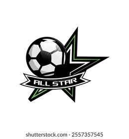 Football all star sports logo template concept design