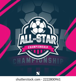 Football All Stars Championship Modern Logo Concept