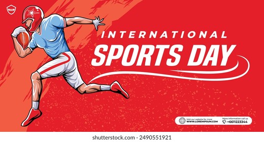 Football America Sports Background Vector. International Sports Day Illustration. Graphic Design for the decoration of gift certificates, banners, and flyer