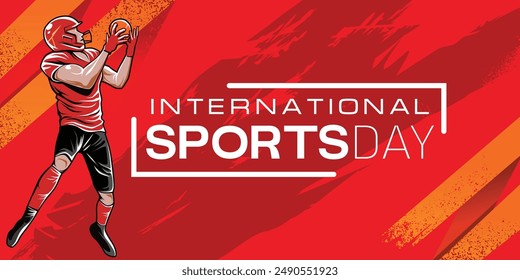 Football America Sports Background Vector. International Sports Day Illustration. Graphic Design for the decoration of gift certificates, banners, and flyer