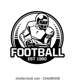 football american badge circle black and white
