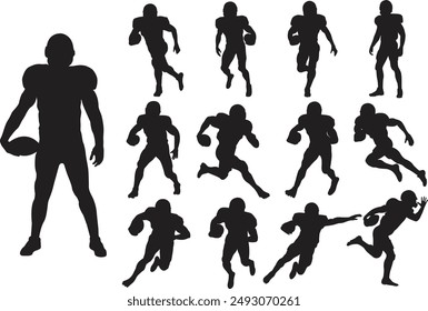 Football American Player, Football Silhouette, Football Cut Files