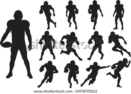 Football American Player, Football Silhouette, Football Cut Files