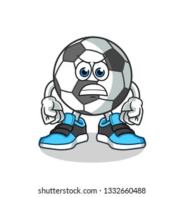 football angry mascot vector cartoon illustration