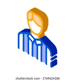 Football Arbitrator Icon Vector. Isometric Football Arbitrator sign. color isolated symbol illustration