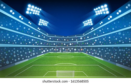 Football Arena Field Bright Stadium Lights Stock Vector (Royalty Free ...