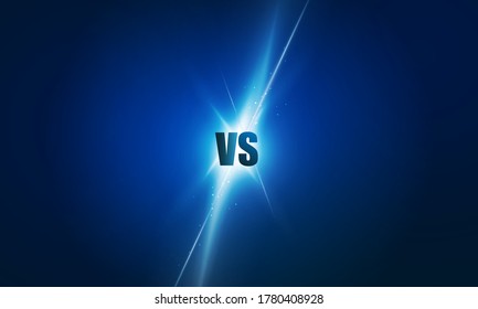 Football Arena Field With Bright Stadium Lights Vs Letters For Sports And Fight Competition Vector Design 